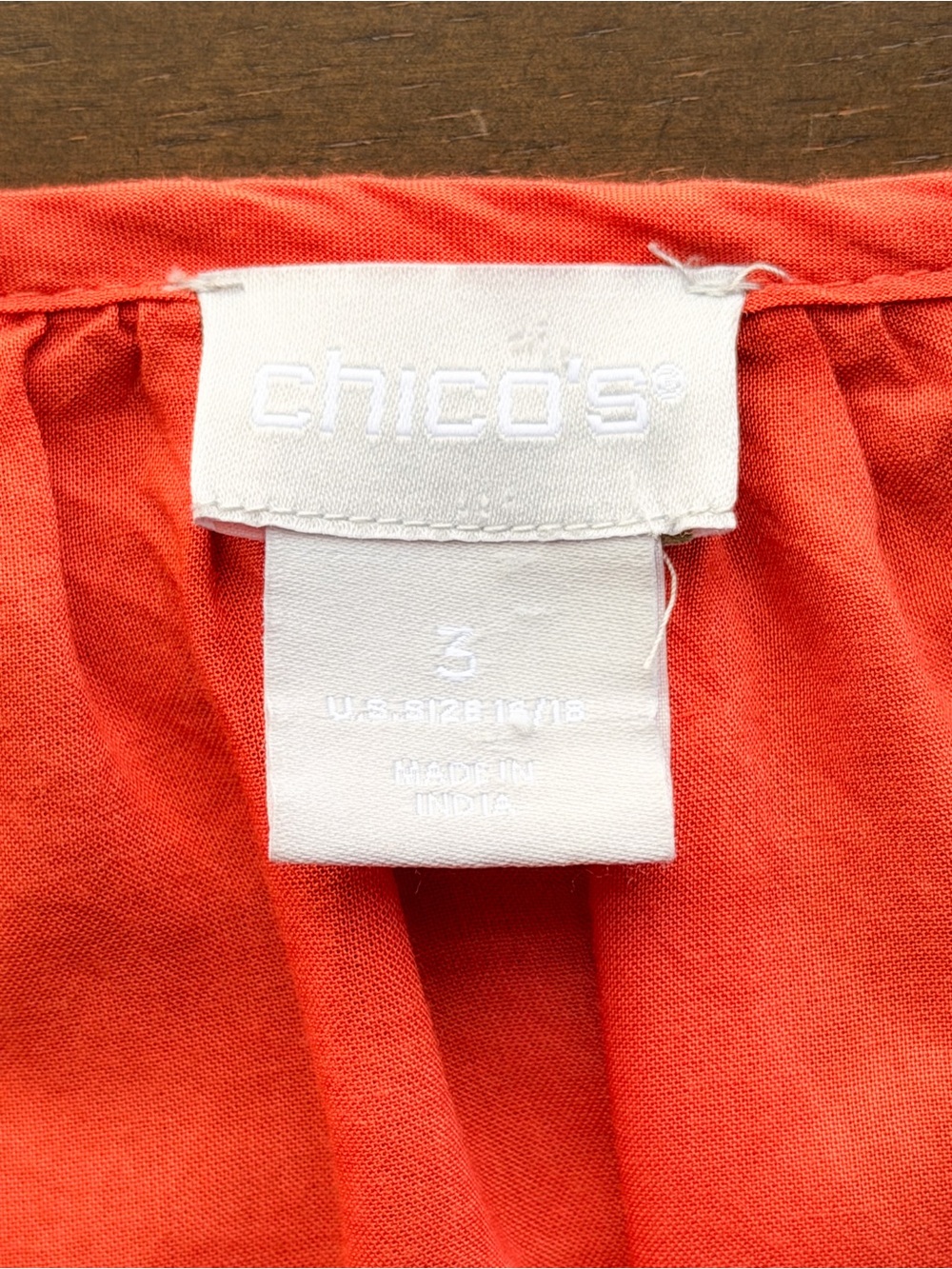Chico’s Orange Floral Boho Beaded Blouse V-Neck Tassel Tie Front Long Sleeve XL - Picture 6 of 16